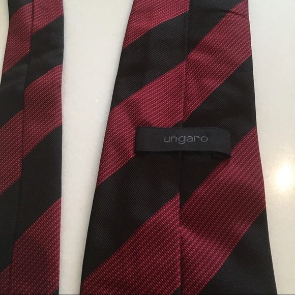 Ungaro red and black striped tie - Picture 5 of 7